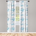 thumbnail image 1 of Ambesonne Emoji Curtains, Funny Faces Headset Pattern, Pair of 28"x95", Pale Sky Blue White, 1 of 2