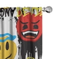 thumbnail image 1 of Ambesonne Emoji Curtains, Mean and Kind Characters Art, Pair of 28"x84", Red Mustard Charcoal Grey, 1 of 1