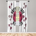 thumbnail image 1 of Ambesonne Emoji Curtains, Modern Dreamy Heart Pattern, Pair of 28"x95", White Black Blush, 1 of 2