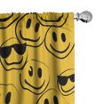 thumbnail image 1 of Ambesonne Emoji Curtains, Modern Smiling Faces Happy, Pair of 28"x84", Earth Yellow and Black, 1 of 1