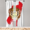 thumbnail image 1 of Ambesonne Emoji Curtains, Monkey Face Fake Lettering, Pair of 28"x95", Brown Vermilion and Beige, 1 of 2