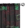 thumbnail image 1 of Ambesonne Emoji Curtains, On Off Button Faces Print Art, Pair of 28"x84", Sea Green Dark Coral, 1 of 5