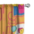 thumbnail image 1 of Ambesonne Emoji Curtains, Sports Themed Water Polo Art, Pair of 28"x63", Orange Pink Blue, 1 of 1