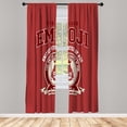 thumbnail image 1 of Ambesonne Emoji Curtains, United States of Poo Meme Art, Pair of 28"x84", Dark Coral Red White, 1 of 2