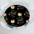 thumbnail image 1 of Ambesonne Emoji Fitted Round Tablecloth, Mad About Tea Hatter Alice, 45"- 56" Diameter, Black and Multicolor, 1 of 5
