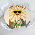 thumbnail image 1 of Ambesonne Emoji Fitted Round Tablecloth, Mountain Scene Sun Character, 36"- 40" Diameter, Cream Ginger Mustard, 1 of 4