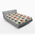 thumbnail image 1 of Ambesonne Emoji Fitted Sheet, Colorful Faces and Branches, King Size, Eggshell Multicolor, 1 of 3