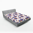 thumbnail image 1 of Ambesonne Emoji Fitted Sheet, Evil Character Born to Be Bad, King Size, Violet Blue and Burnt Orange, 1 of 3