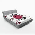 thumbnail image 1 of Ambesonne Emoji Fitted Sheet, Modern Dreamy Heart Pattern, King Size, White Black Blush, 1 of 1