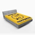 thumbnail image 1 of Ambesonne Emoji Fitted Sheet, Modern Happy and Sad Face Art, Full Size, Mustard Black White, 1 of 3