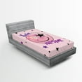 thumbnail image 1 of Ambesonne Emoji Fitted Sheet, Modern Star Ornament Graffiti, Twin Size, Rose Pale Pink and Fuchsia, 1 of 3