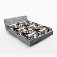 thumbnail image 1 of Ambesonne Emoji Fitted Sheet, Never Ghosted Modern Design, King Size, White Multicolor, 1 of 3
