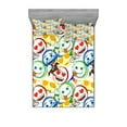 thumbnail image 1 of Ambesonne Emoji Fitted Sheet & Pillow Sham Set, Colorful Happy Sports Pattern, Full, Multicolor, 1 of 2