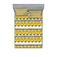thumbnail image 1 of Ambesonne Emoji Fitted Sheet & Pillow Sham Set, Confused Faces Groovy Art, King, Mustard White and Multicolor, 1 of 2