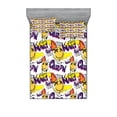 thumbnail image 1 of Ambesonne Emoji Fitted Sheet & Pillow Sham Set, Grunge Graffiti Ornament Art, Full, White Multicolor, 1 of 2