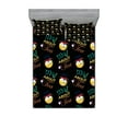 thumbnail image 1 of Ambesonne Emoji Fitted Sheet & Pillow Sham Set, Mad About Tea Hatter Alice, Calking, Black and Multicolor, 1 of 2