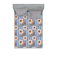 thumbnail image 1 of Ambesonne Emoji Fitted Sheet & Pillow Sham Set, On Fleek Wording Hippie Daisy, Queen, Pale Blue Lavender, 1 of 2