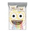 thumbnail image 1 of Ambesonne Emoji Fitted Sheet & Pillow Sham Set, Pastel Rainbow Yellow Face, Queen, Ivory Multicolor, 1 of 2