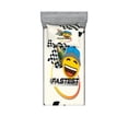 thumbnail image 1 of Ambesonne Emoji Fitted Sheet & Pillow Sham Set, Race Winner Fastest Print, Twin, White Multicolor, 1 of 2