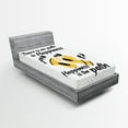 thumbnail image 1 of Ambesonne Emoji Fitted Sheet, There is No Path to Happiness, Twin XL Size, Mustard Black and Off White, 1 of 3