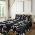 thumbnail image 1 of Ambesonne Emoji Fitted & Top Sheet Set with Sham, Digital Themed Pixel Print, Charcoal Grey and Multicolor, 1 of 5