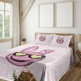 thumbnail image 1 of Ambesonne Emoji Fitted & Top Sheet Set with Shams, Easter Lover Bunny Character, Pale Rose Soft Pink White, 1 of 5