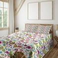 thumbnail image 1 of Ambesonne Emoji Fitted & Top Sheet Set with Shams, Memphis Style Yellow Faces, White Hot Pink Yellow, 1 of 5