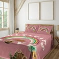 thumbnail image 1 of Ambesonne Emoji Fitted & Top Sheet Set with Shams, World Love Raindbow Leaf Face, Dried Rose Cream Mustard, 1 of 5