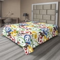thumbnail image 1 of Ambesonne Emoji Flat Sheet, Colorful Happy Sports Pattern, King Size, Multicolor, 1 of 1