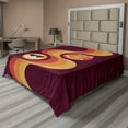 thumbnail image 1 of Ambesonne Emoji Flat Sheet, Hippie Summer Heart Eyes Face, California King, Dark Fuchsia Mustard, 1 of 1