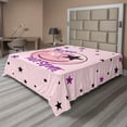 thumbnail image 1 of Ambesonne Emoji Flat Sheet, Modern Star Ornament Graffiti, Queen Size, Rose Pale Pink and Fuchsia, 1 of 1