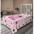 thumbnail image 1 of Ambesonne Emoji Flat Sheet, Modern Star Ornament Graffiti, Twin Size, Rose Pale Pink and Fuchsia, 1 of 1