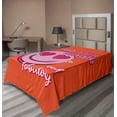 thumbnail image 1 of Ambesonne Emoji Flat Sheet, Yep Still Single Lettering, TwinXL Size, Burnt Sienna Pink Magenta, 1 of 1