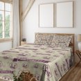 thumbnail image 1 of Ambesonne Emoji Funny Fitted & Top Sheet Set with Shams, Modern Laughing Faces, Plum and Pale Khaki, 1 of 5
