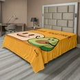 thumbnail image 1 of Ambesonne Emoji Funny Flat Sheet, Avocado and Toast Print, King Size, Apricot Pale Green Umber, 1 of 1