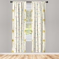 thumbnail image 1 of Ambesonne Emoji Party Curtains, Sweets Candies Lolly, Pair of 28"x84", Pale Khaki and Mustard, 1 of 2