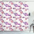 thumbnail image 1 of Ambesonne Emoji Shower Curtain, Funny Faces Modern Graffiti, 69"Wx70"L, Off White Purple, 1 of 3