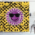 thumbnail image 1 of Ambesonne Emoji Shower Curtain, Funny Funky Characters Print, 69"Wx84"L, Yellow Lavender Black, 1 of 3