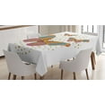 thumbnail image 1 of Ambesonne Emoji Tablecloth Rectangular Table Cover, Boho Composition Funny Faces, 60"x84", White Multicolor, 1 of 4