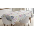 thumbnail image 1 of Ambesonne Emoji Tablecloth Rectangular Table Cover, Cartoon Unicorn Star Rainbow, 60"x90", White Pink Mustard, 1 of 4