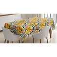 thumbnail image 1 of Ambesonne Emoji Tablecloth Rectangular Table Cover, Circles and Winking Faces, 60"x84", Earth Yellow Multicolor, 1 of 4