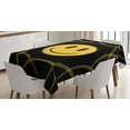 thumbnail image 1 of Ambesonne Emoji Tablecloth Rectangular Table Cover, Classic Smiling Face Grids, 60"x84", Black Mustard, 1 of 4