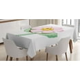 thumbnail image 1 of Ambesonne Emoji Tablecloth Rectangular Table Cover, Daisy Shape Funny Floral Face, 52"x70", White Pale Pink Mustard, 1 of 4