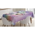 thumbnail image 1 of Ambesonne Emoji Tablecloth Rectangular Table Cover, Dreamy Colors Smiling Faces, 52"x70", Lavender Blue and Peach, 1 of 4