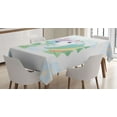 thumbnail image 1 of Ambesonne Emoji Tablecloth Rectangular Table Cover, Floral Unicorn Pastel Tones, 60"x90", Soft Blue Green and Rose, 1 of 4