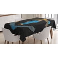 thumbnail image 1 of Ambesonne Emoji Tablecloth Rectangular Table Cover, Funny Racer Character Cars, 60"x90", Dark Grey Orange and Blue, 1 of 4