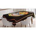 thumbnail image 1 of Ambesonne Emoji Tablecloth Rectangular Table Cover, Funny Rooster Soccer Themed, 60"x84", Dark Brown Orange and Yellow, 1 of 4