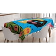 thumbnail image 1 of Ambesonne Emoji Tablecloth Rectangular Table Cover, Funny Smiling Faces Memphis, 60"x84", Mustard Sky Blue Black, 1 of 4