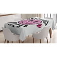 thumbnail image 1 of Ambesonne Emoji Tablecloth Rectangular Table Cover, Happy Days Ahead Lettering, 60"x90", Pink Black and White, 1 of 4