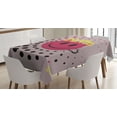 thumbnail image 1 of Ambesonne Emoji Tablecloth Rectangular Table Cover, Modern Funny Evil Face Dots, 52"x70", Dried Rose Yellow Black, 1 of 4